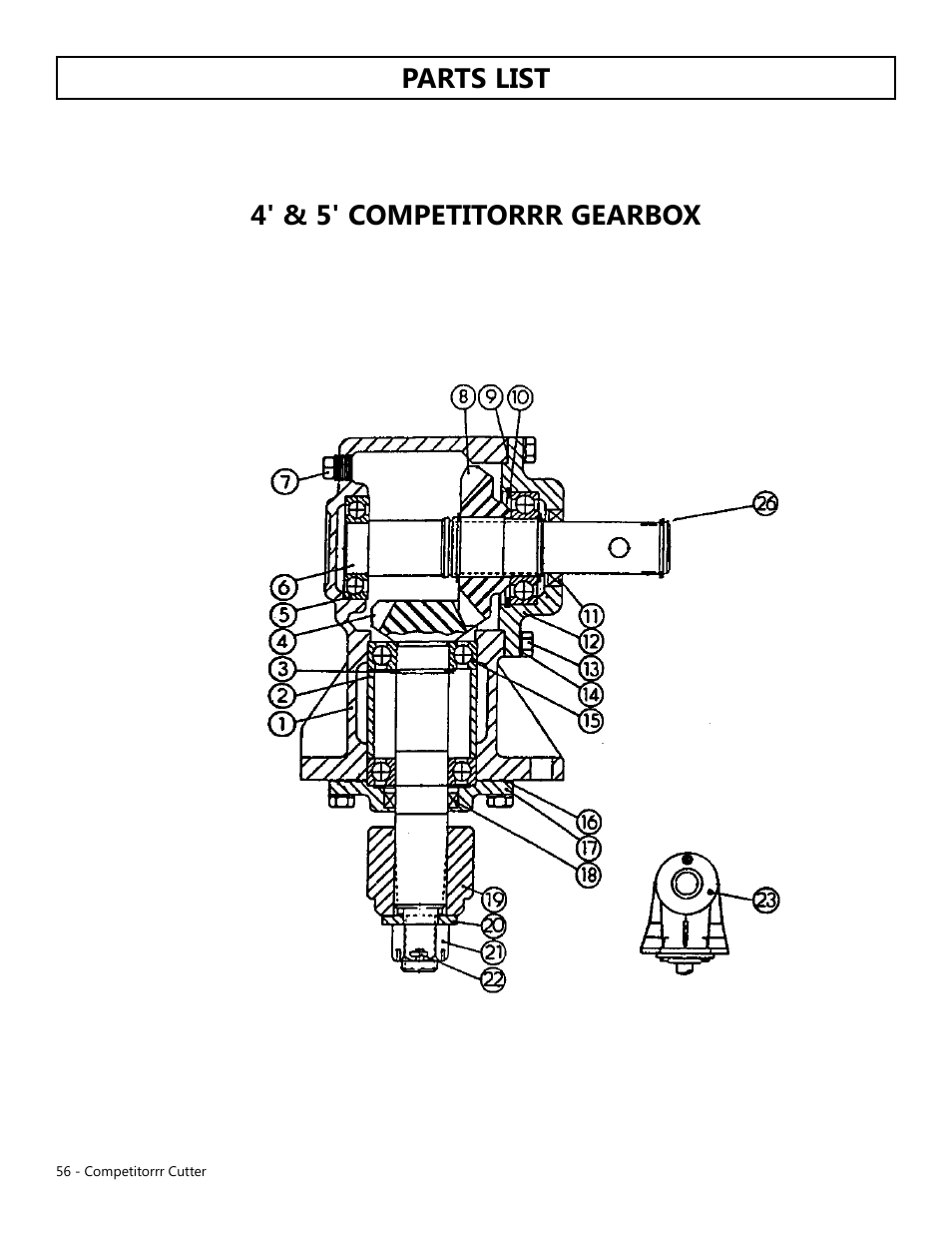 4' & 5' competitorrr gearbox parts list | Modern AG Competitor User Manual | Page 56 / 69