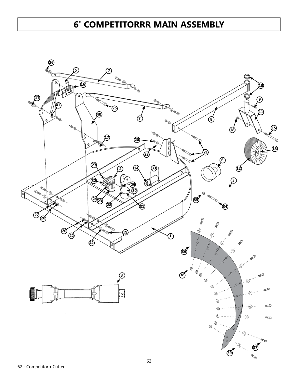 6' competitorrr main assembly | Modern AG Competitor User Manual | Page 62 / 69