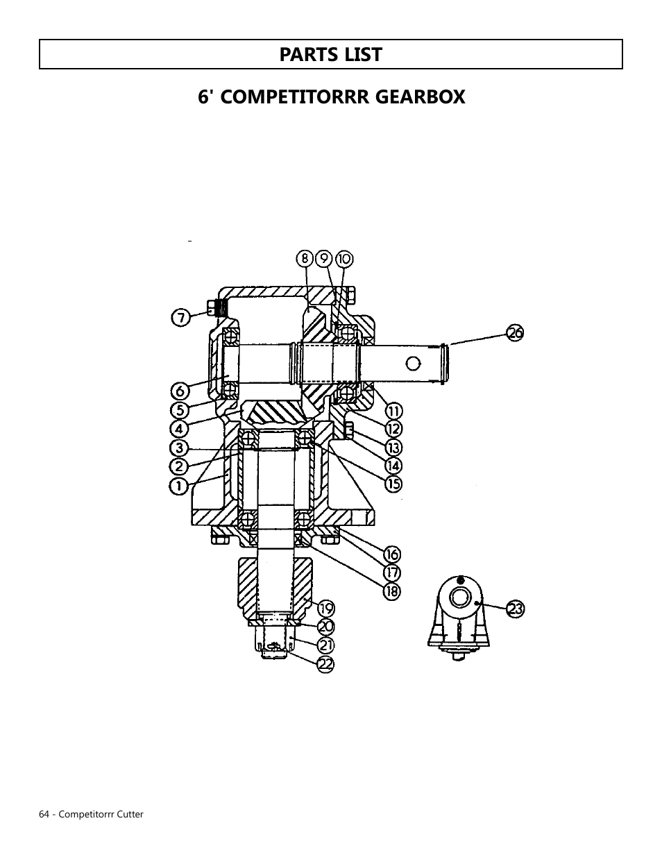 6' competitorrr gearbox parts list | Modern AG Competitor User Manual | Page 64 / 69