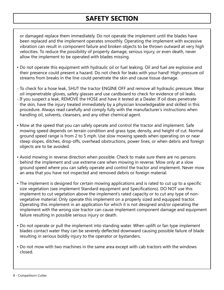 Modern AG Competitor User Manual | Page 8 / 69
