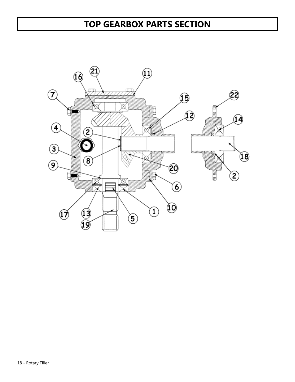 Tg-g series top gearbox assembly | Modern AG Tiller User Manual | Page 18 / 20