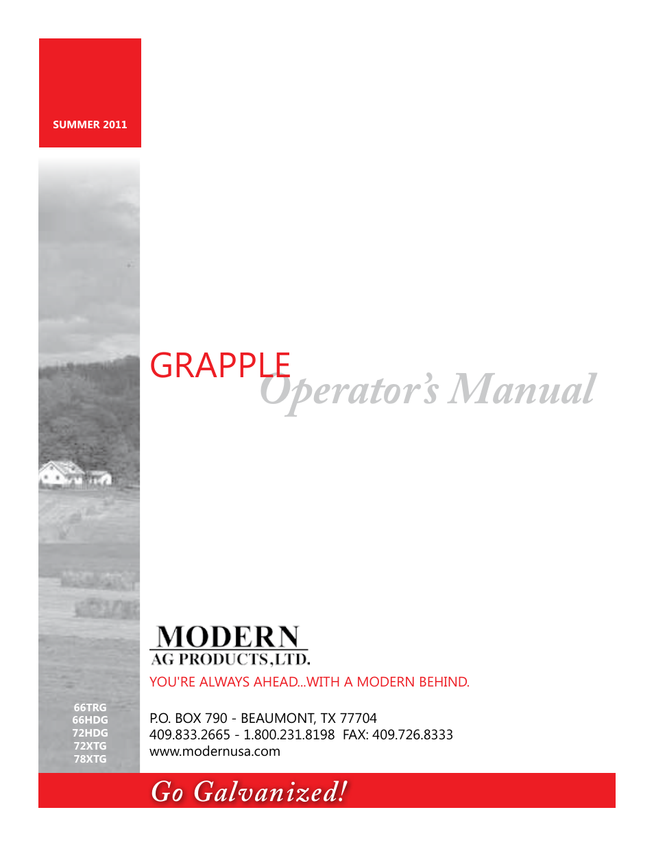 Modern AG Grapple User Manual | 20 pages