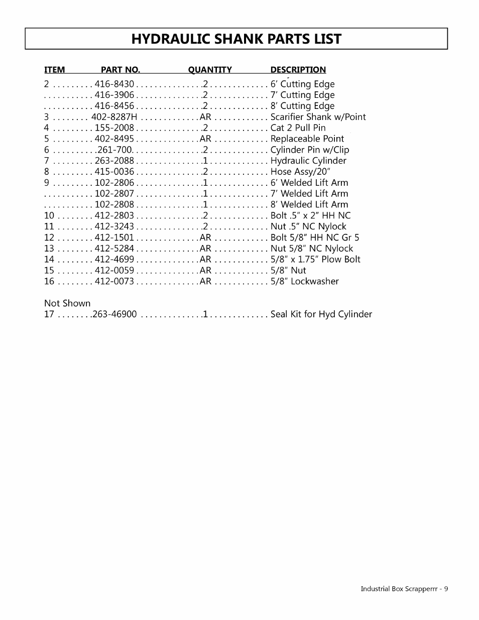 Modern AG Industrial Box Scraper User Manual | Page 9 / 15