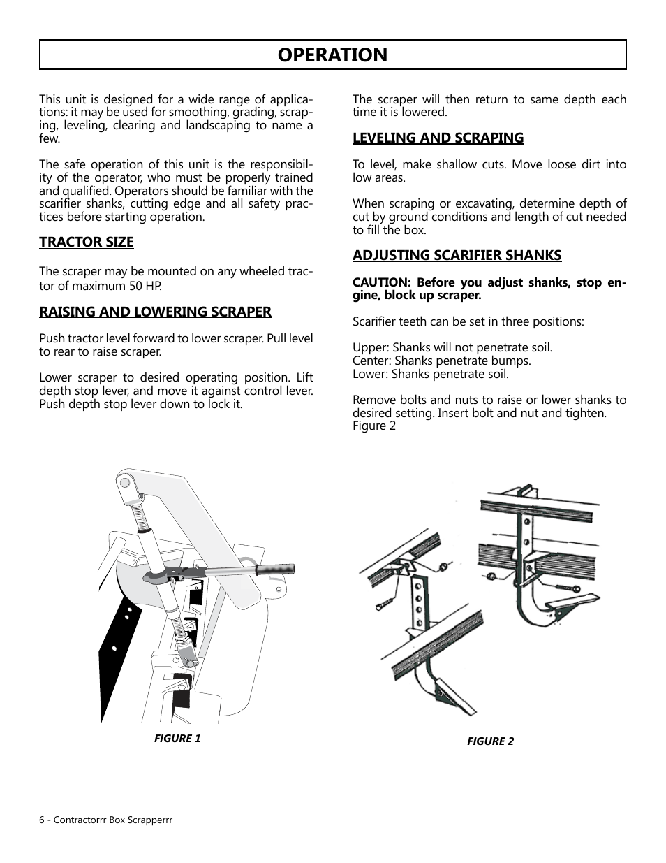 Operation | Modern AG Contractor Box Scraper User Manual | Page 6 / 15
