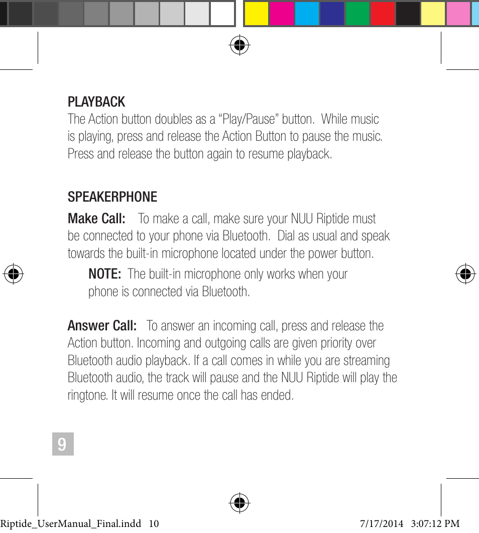 NUU Riptide User Manual | Page 10 / 32