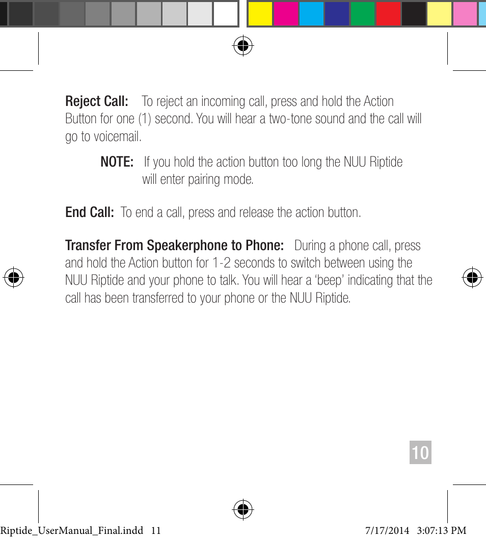 NUU Riptide User Manual | Page 11 / 32