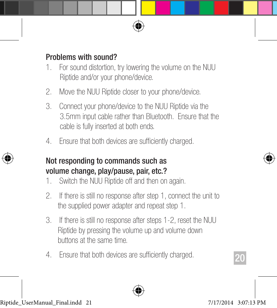 NUU Riptide User Manual | Page 21 / 32