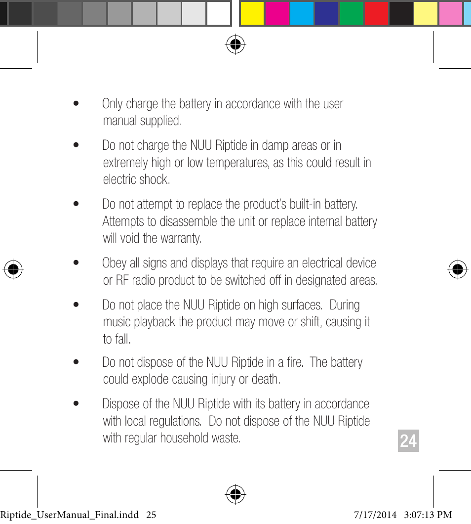 NUU Riptide User Manual | Page 25 / 32