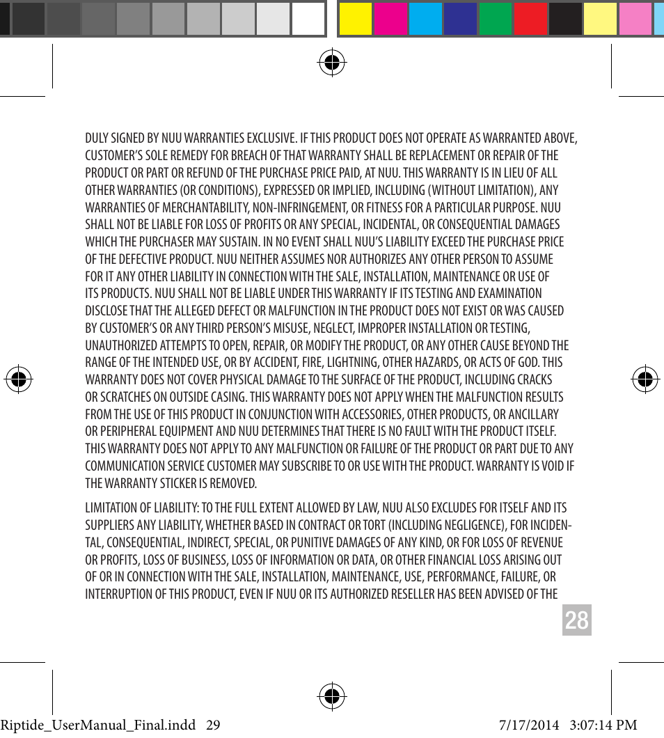 NUU Riptide User Manual | Page 29 / 32