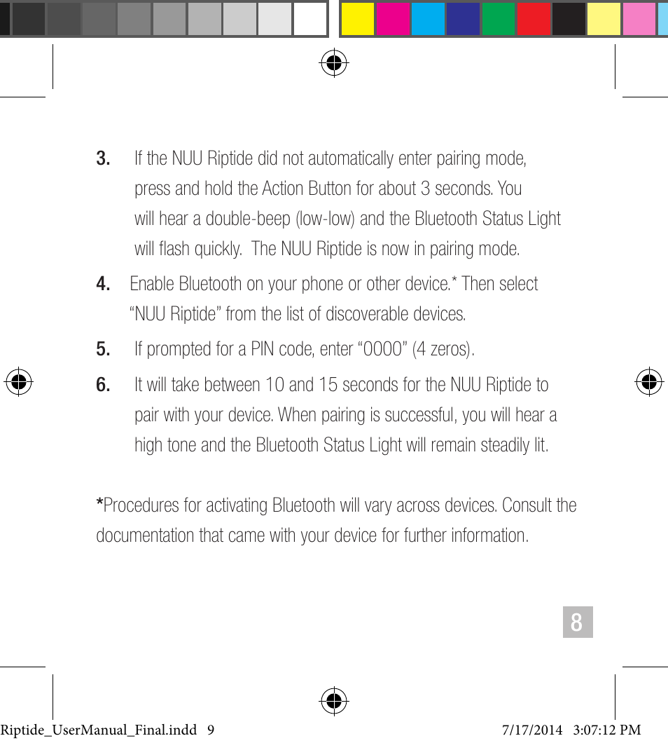 NUU Riptide User Manual | Page 9 / 32