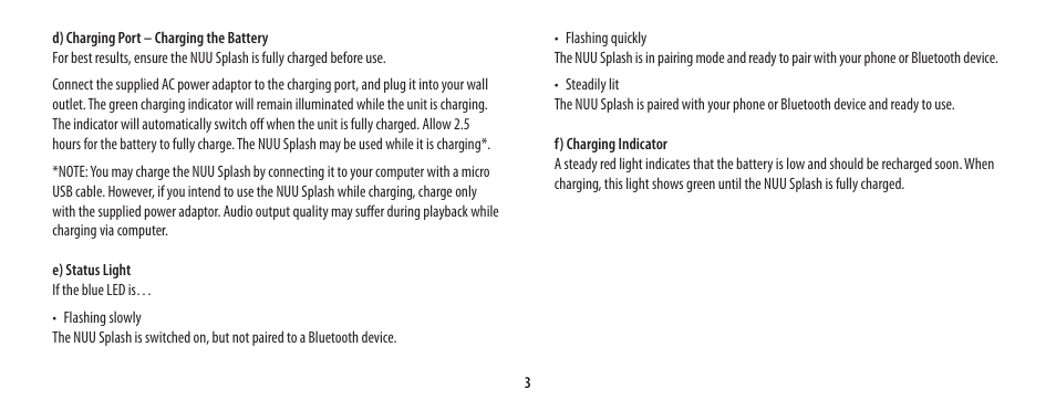 NUU Splash User Manual | Page 3 / 7