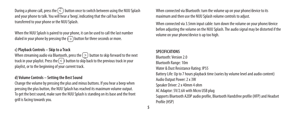 NUU Splash User Manual | Page 5 / 7