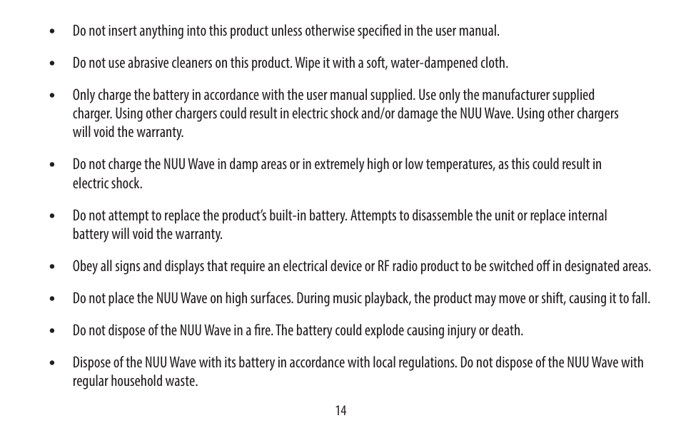 NUU Wake User Manual | Page 14 / 18