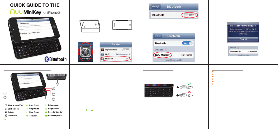 NUU MiniKey - iPhone 5 User Manual | 1 page