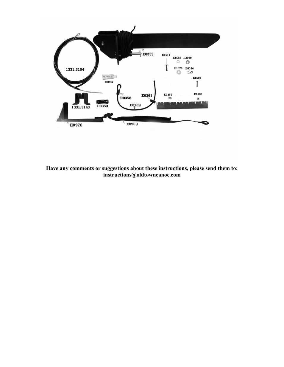Old Town Loon 160T Rudder(After 2000) User Manual | Page 4 / 4