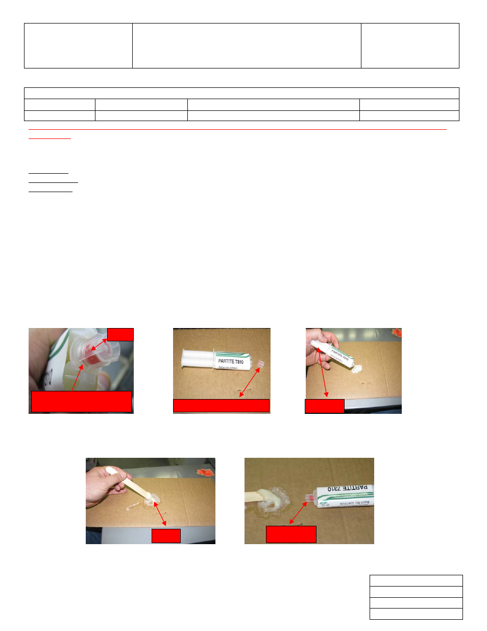 Old Town Partite 7310 Adhesive User Manual | 2 pages