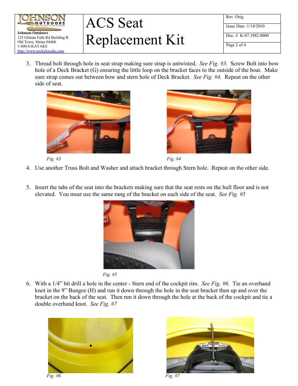 Acs seat replacement kit | Old Town ACS Seat Replacement Kit User Manual | Page 2 / 3