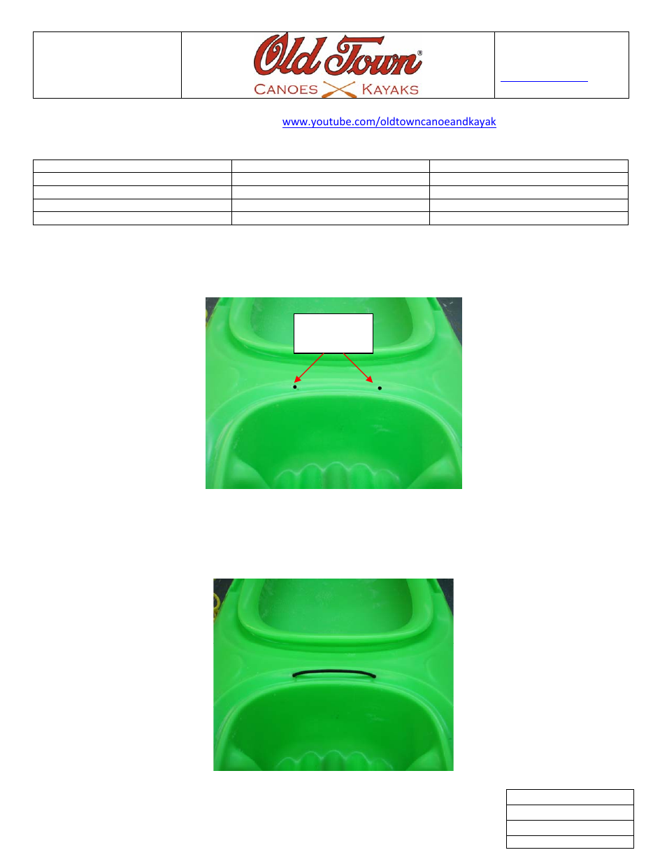 Old Town Vapor 12 Hatch Cover Kit User Manual | 3 pages