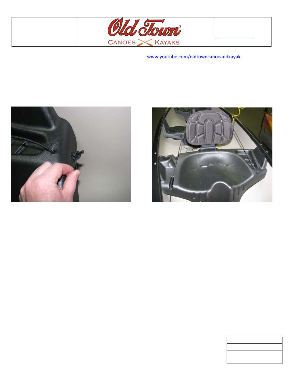 Saranac seat back kit instruction | Old Town Saranac Seatback Kit User Manual | Page 4 / 4