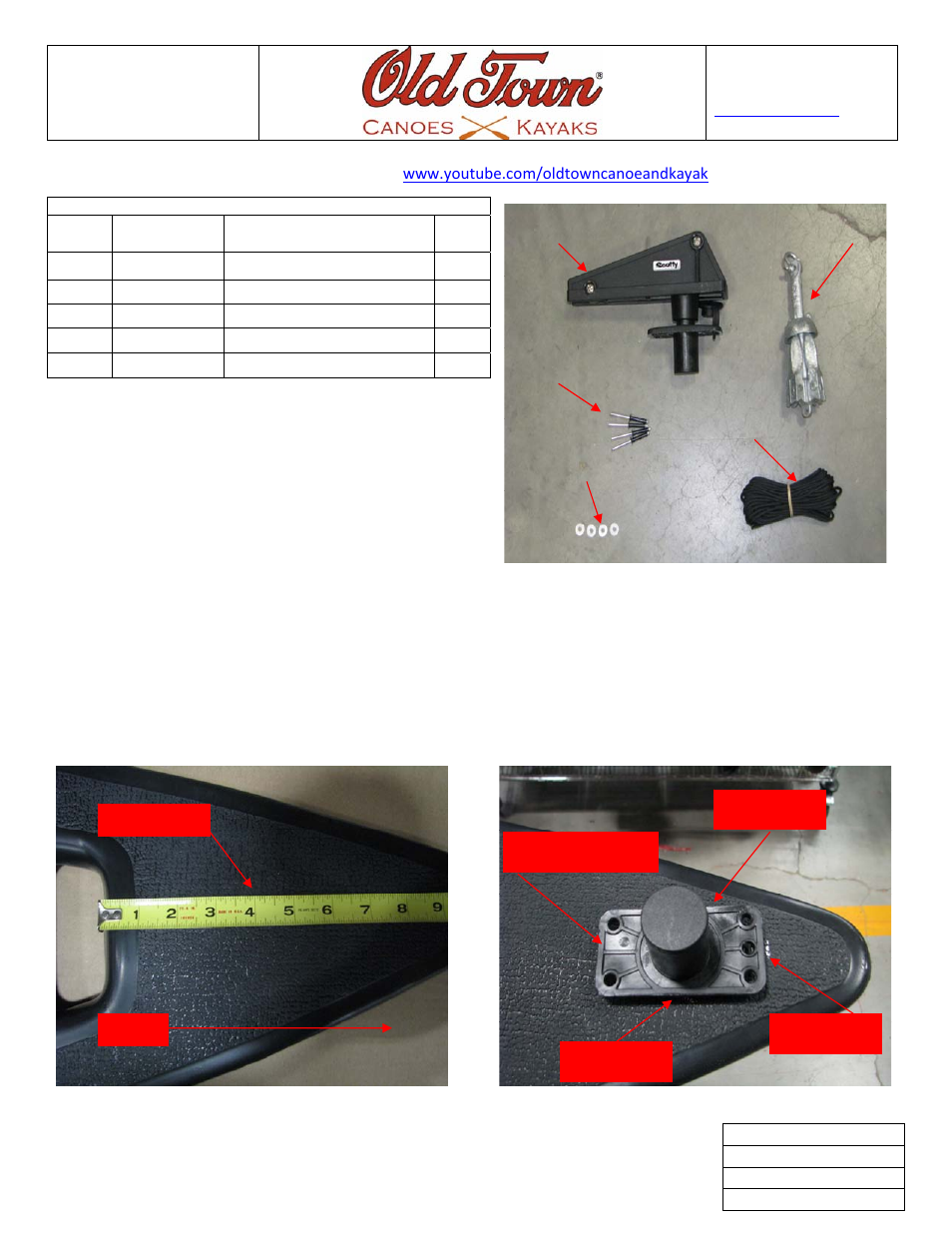 Old Town Canoe Anchor User Manual | 3 pages