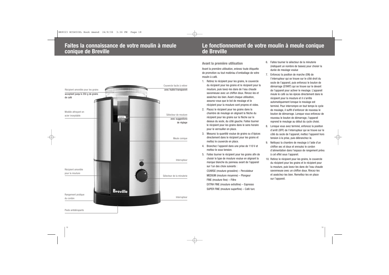 Breville BCG450XL User Manual | Page 10 / 18