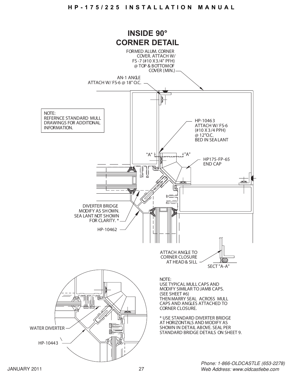 Hp-175-225 27, Inside 90° corner detail | Oldcastle BuildingEnvelope HP-175 User Manual | Page 27 / 33