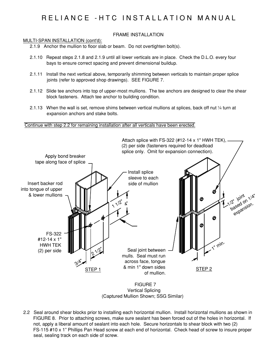 P11-mull-splice-captured | Oldcastle BuildingEnvelope Reliance-HTC User Manual | Page 14 / 39