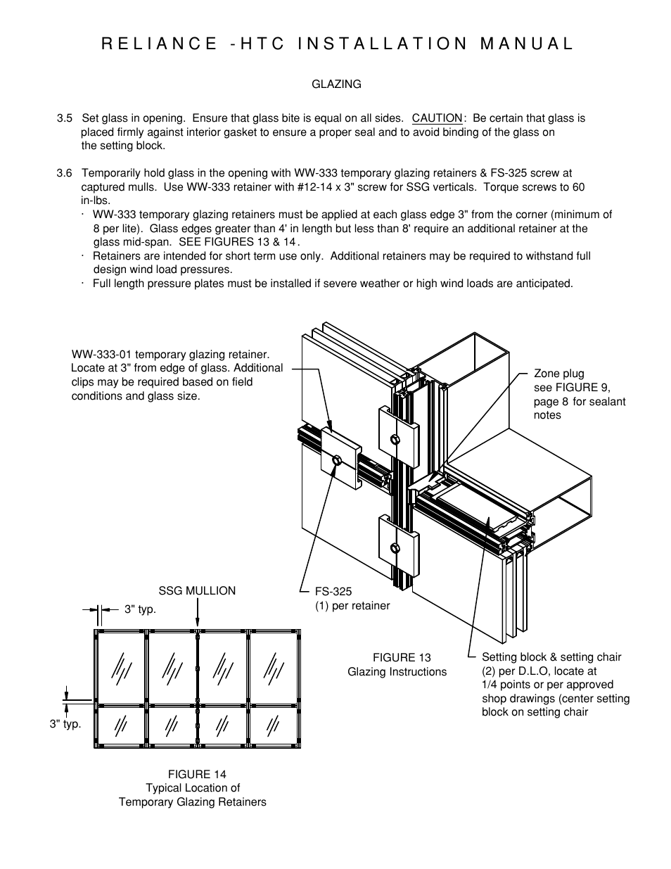 P17-temp-glazing-retainer | Oldcastle BuildingEnvelope Reliance-HTC User Manual | Page 20 / 39