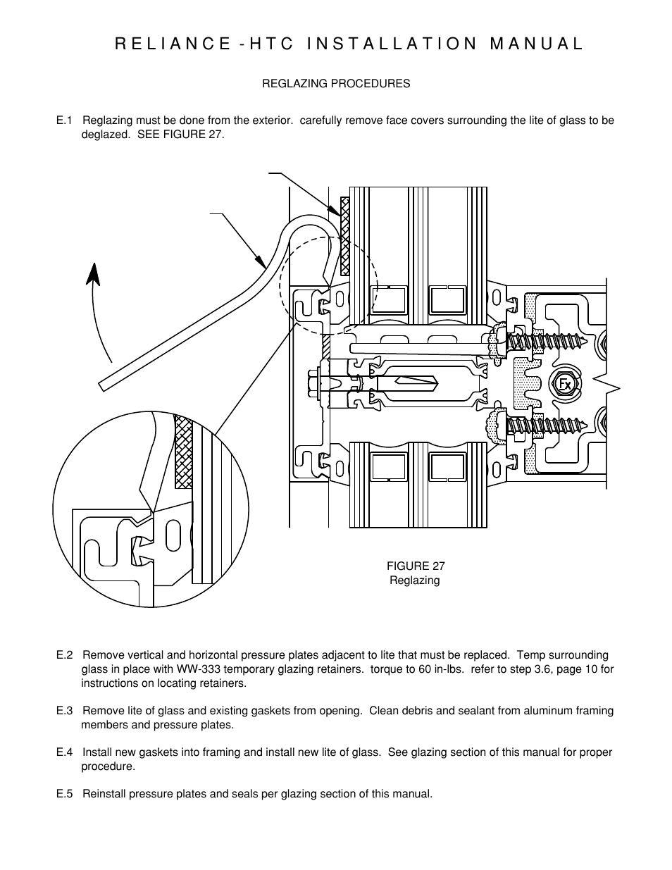 P29-reglazing-procedure | Oldcastle BuildingEnvelope Reliance-HTC User Manual | Page 32 / 39