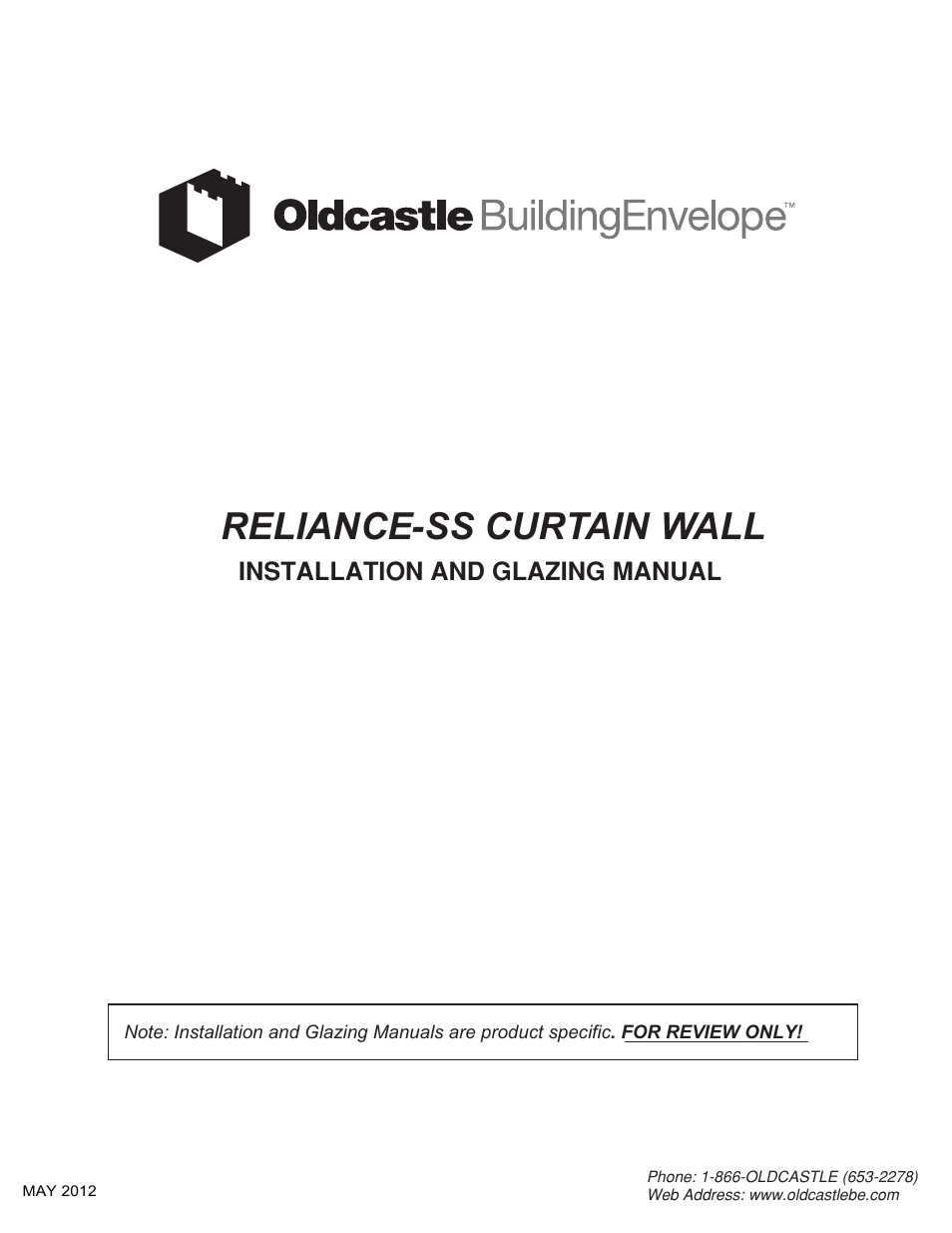 Oldcastle BuildingEnvelope Reliance-SS User Manual | 47 pages