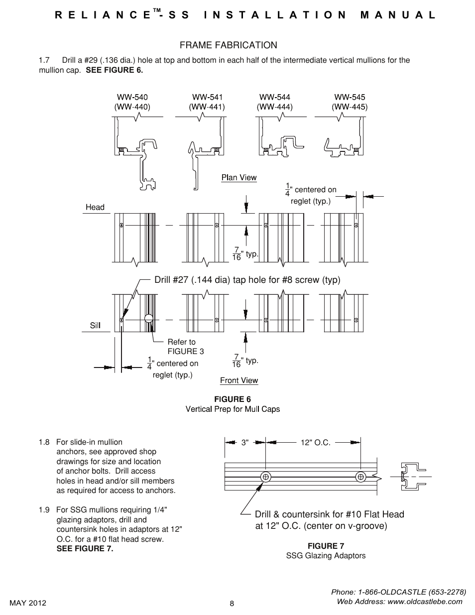 Mullcapprep-ssg-glzadaptors | Oldcastle BuildingEnvelope Reliance-SS User Manual | Page 11 / 47
