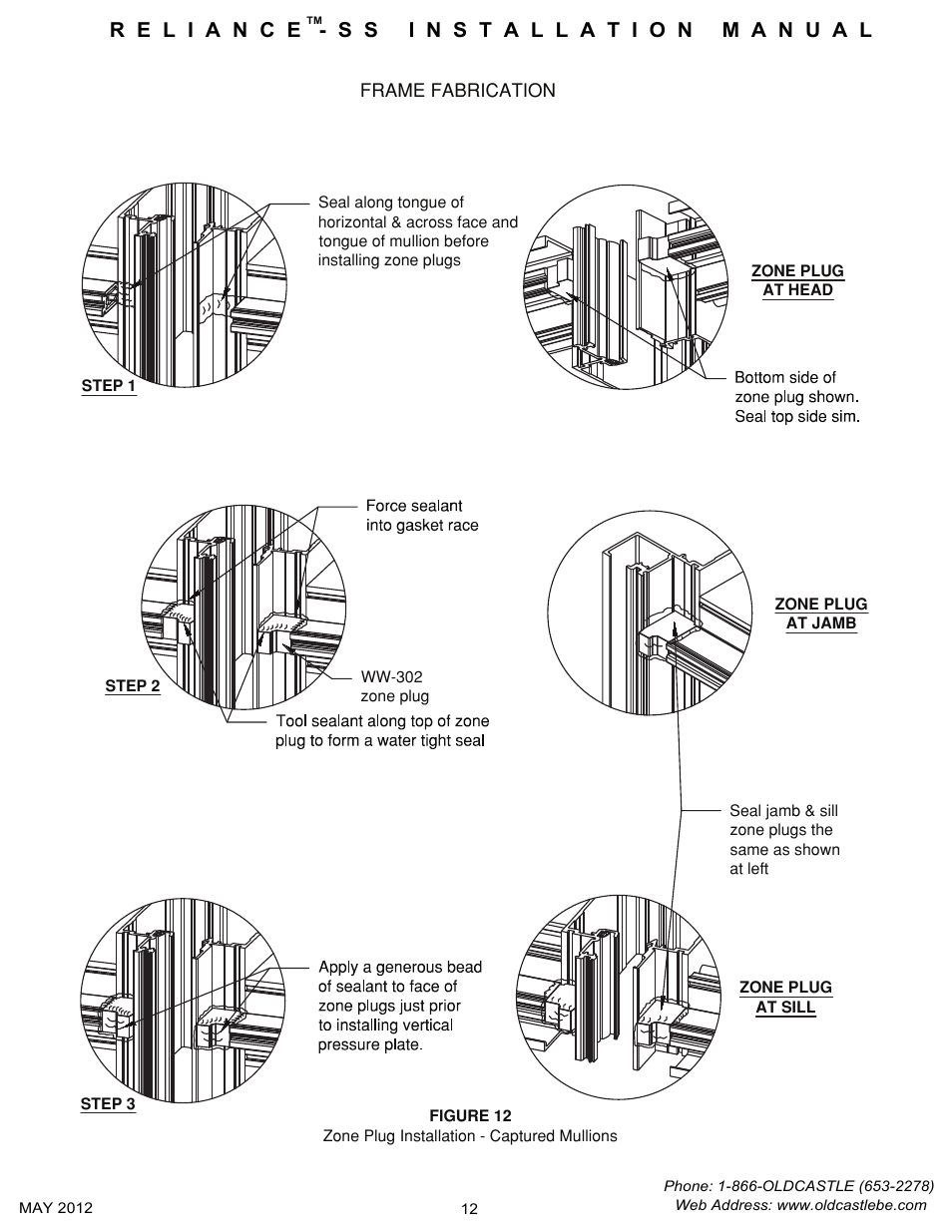 Frame-install-zoneplugs | Oldcastle BuildingEnvelope Reliance-SS User Manual | Page 15 / 47
