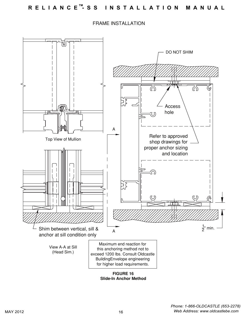Frame-install-anchor | Oldcastle BuildingEnvelope Reliance-SS User Manual | Page 19 / 47