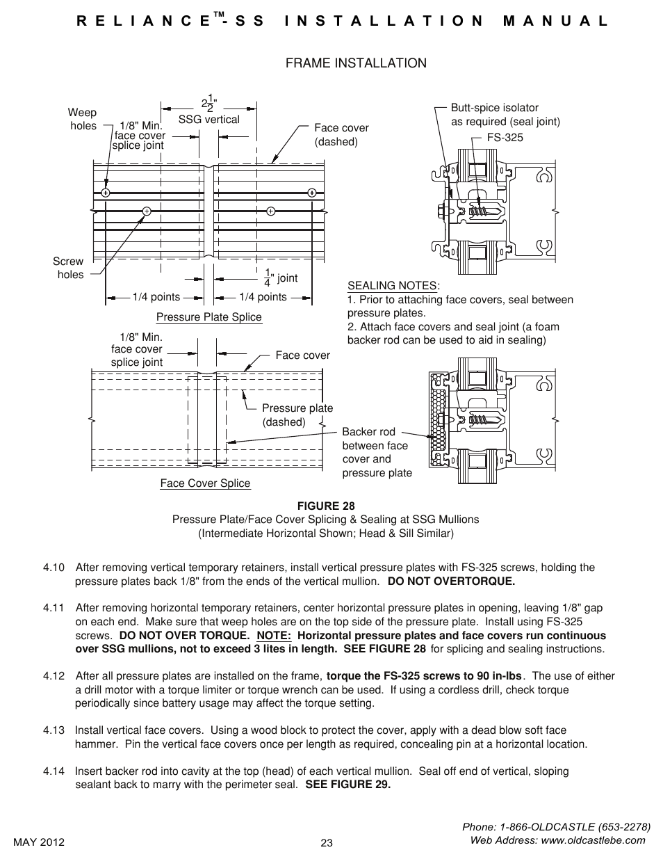 Splice-pressplt-facecap | Oldcastle BuildingEnvelope Reliance-SS User Manual | Page 26 / 47