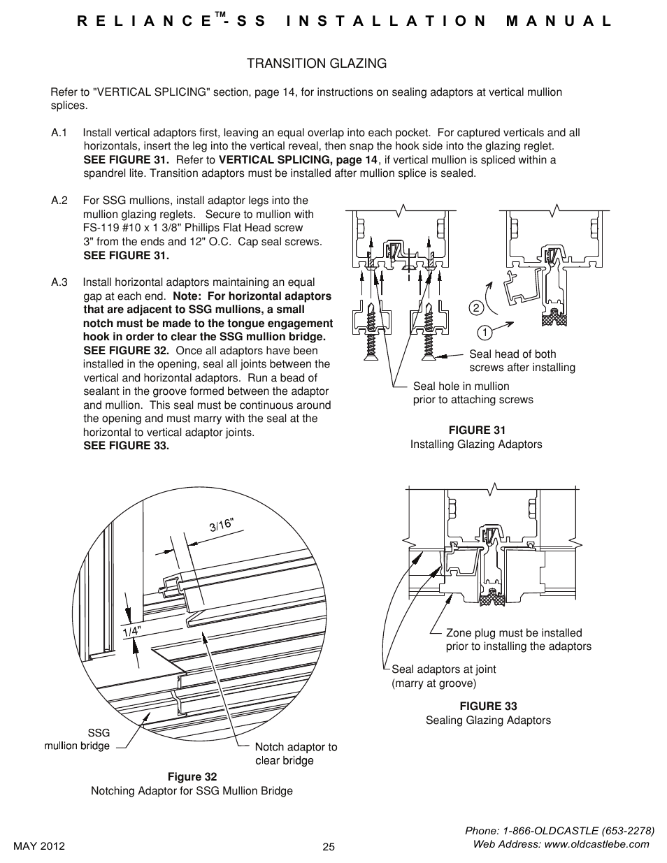 Installing-glazing-adapters | Oldcastle BuildingEnvelope Reliance-SS User Manual | Page 28 / 47