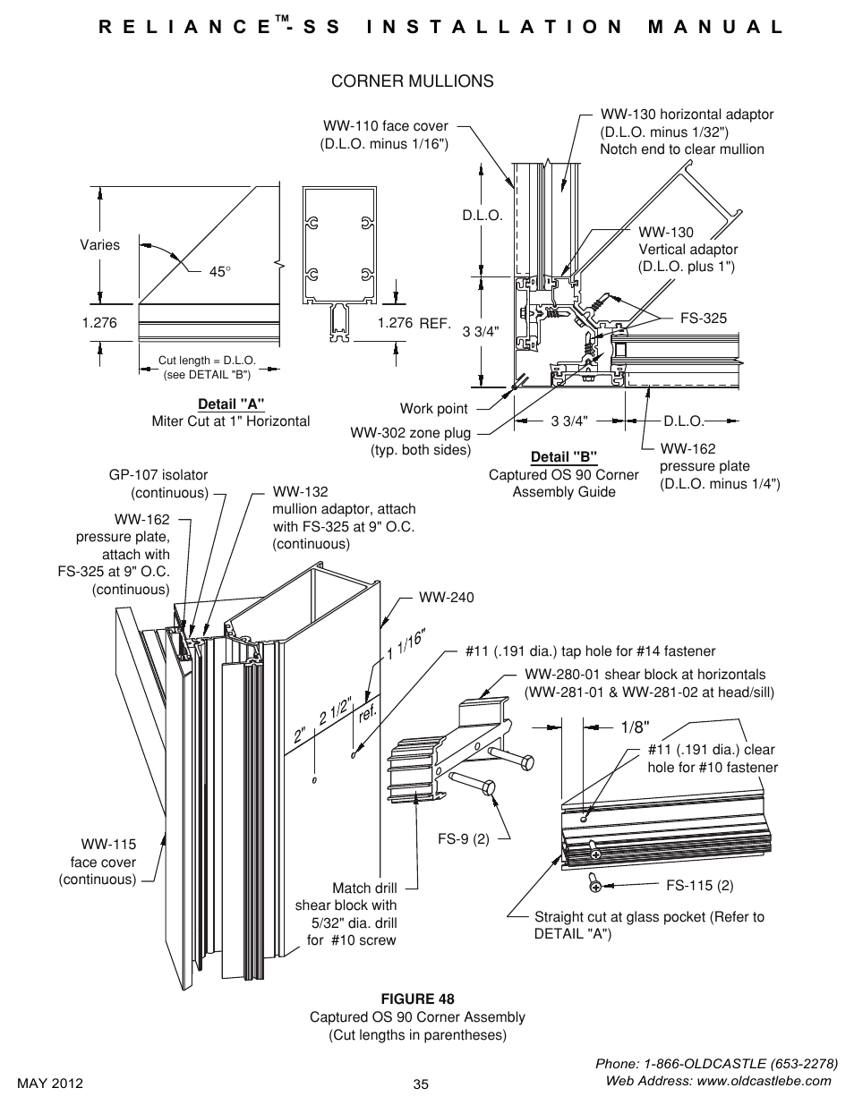 Corner-mullions | Oldcastle BuildingEnvelope Reliance-SS User Manual | Page 38 / 47