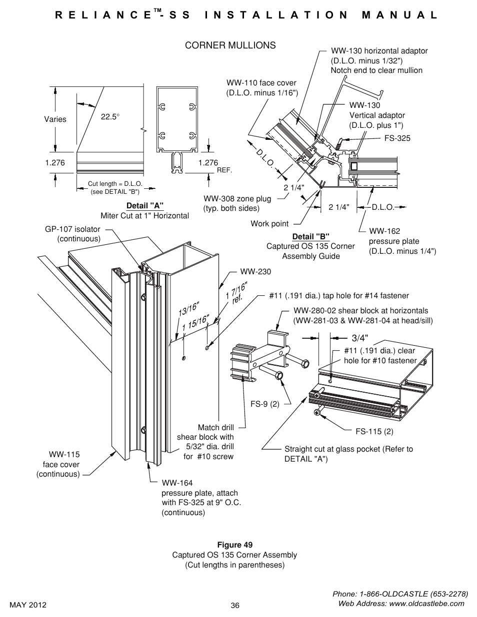 Corner-mullions | Oldcastle BuildingEnvelope Reliance-SS User Manual | Page 39 / 47