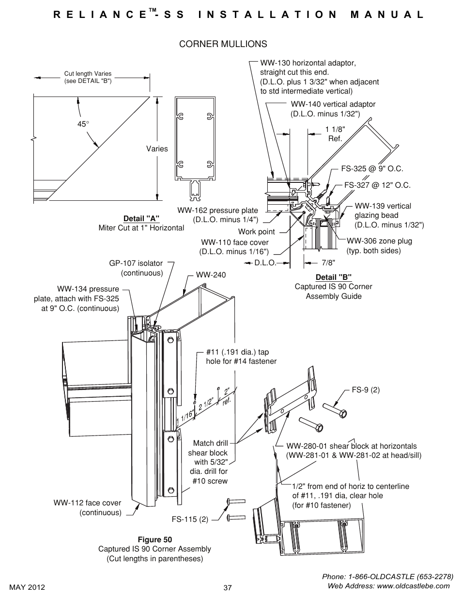 Corner-mullions | Oldcastle BuildingEnvelope Reliance-SS User Manual | Page 40 / 47
