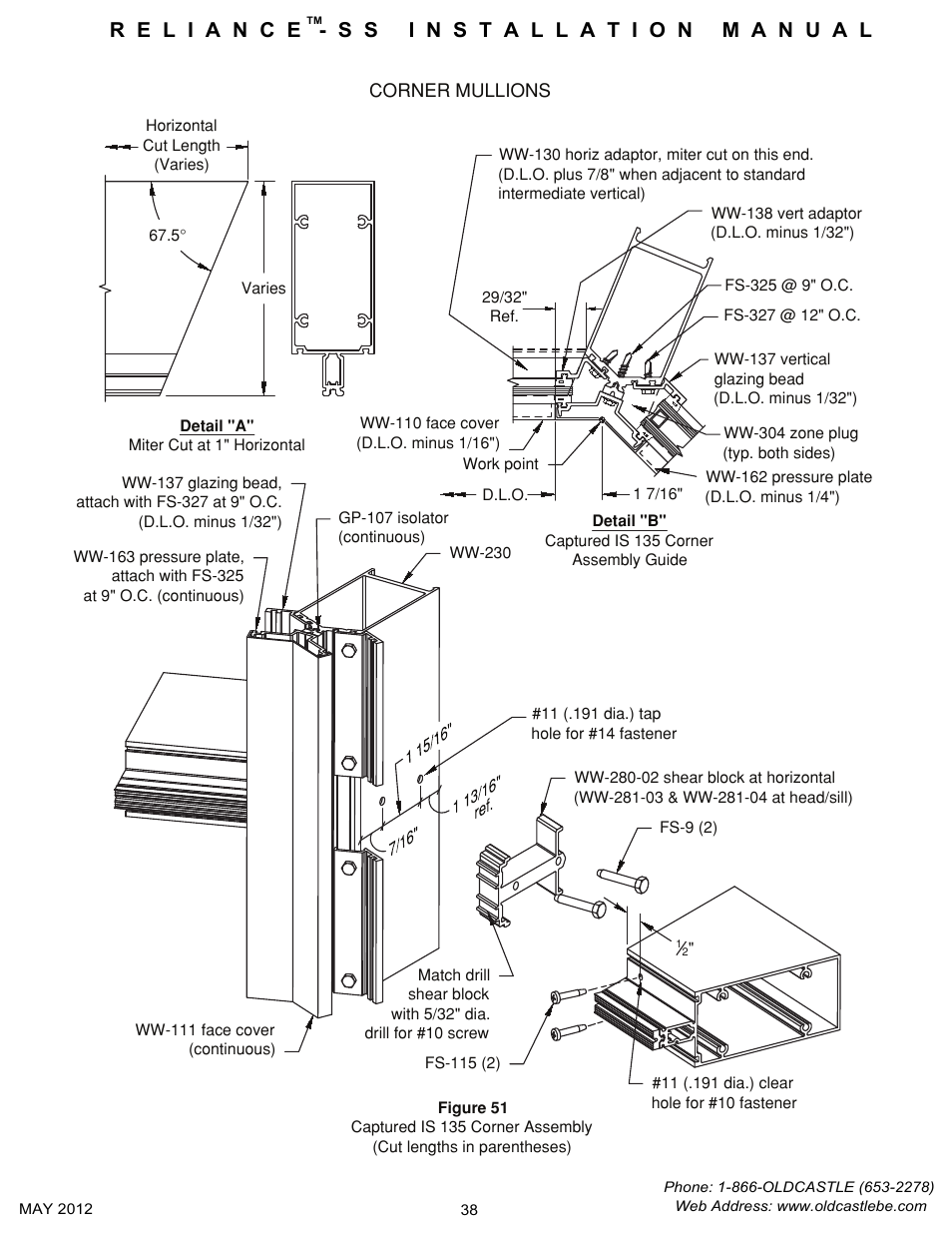 Corner-mullions | Oldcastle BuildingEnvelope Reliance-SS User Manual | Page 41 / 47