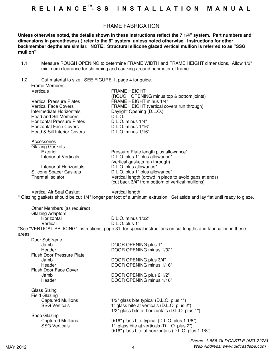 Measuring-cutting | Oldcastle BuildingEnvelope Reliance-SS User Manual | Page 7 / 47