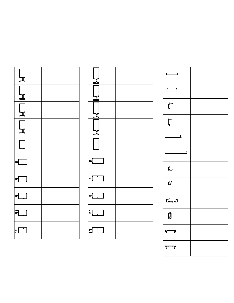 42 parts list, Type i - parts list, 4" backmembers | 5 1/4" backmembers, Common extrusions | Oldcastle BuildingEnvelope Reliance-TC User Manual | Page 42 / 46