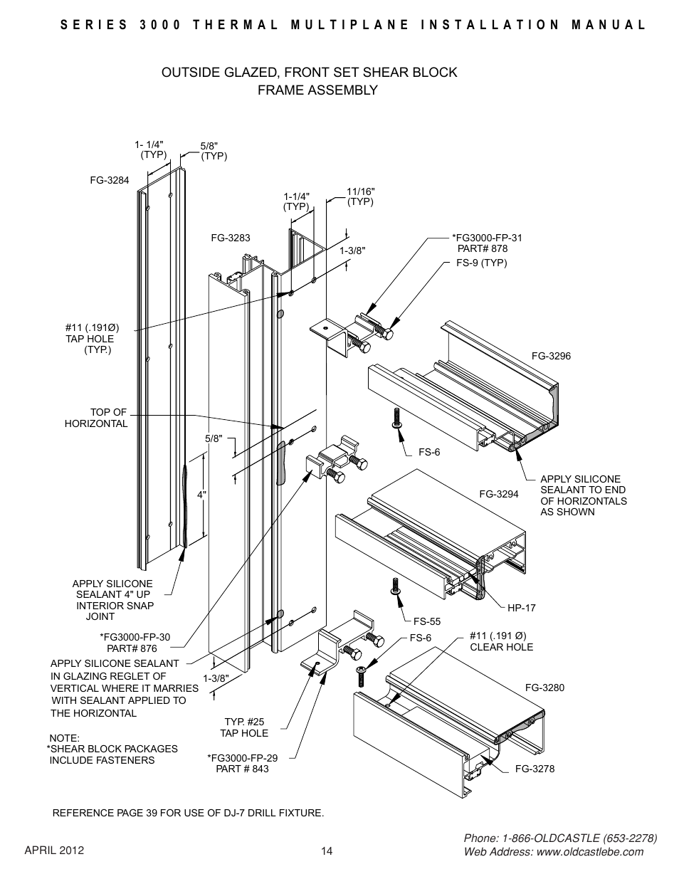 Frontset-osg-frm-assy | Oldcastle BuildingEnvelope 3000 Series Thermal MultiPlane User Manual | Page 14 / 55