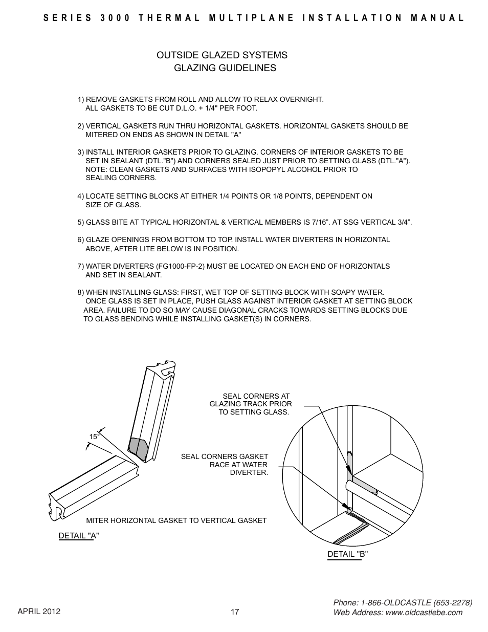 Osg-glazing-guidelines, Outside glazed systems glazing guidelines | Oldcastle BuildingEnvelope 3000 Series Thermal MultiPlane User Manual | Page 17 / 55