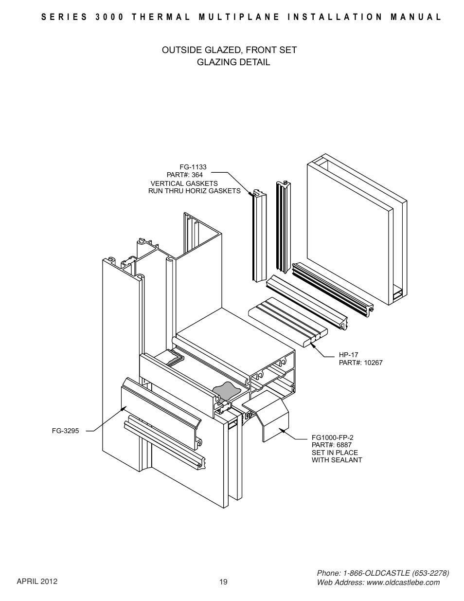 Frontset-osg-glazing | Oldcastle BuildingEnvelope 3000 Series Thermal MultiPlane User Manual | Page 19 / 55