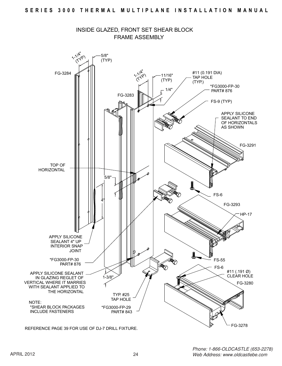 Frontset-isg-frm-assy | Oldcastle BuildingEnvelope 3000 Series Thermal MultiPlane User Manual | Page 24 / 55