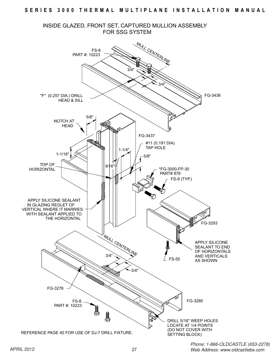 Frontset-isg-mull-assy-ssg | Oldcastle BuildingEnvelope 3000 Series Thermal MultiPlane User Manual | Page 27 / 55