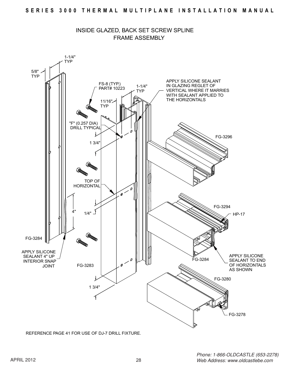 Backset-isg-frm-assy | Oldcastle BuildingEnvelope 3000 Series Thermal MultiPlane User Manual | Page 28 / 55