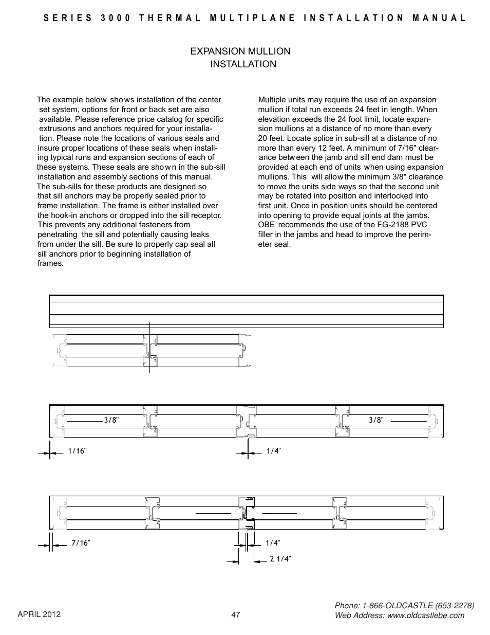 Expansion-mullion | Oldcastle BuildingEnvelope 3000 Series Thermal MultiPlane User Manual | Page 47 / 55