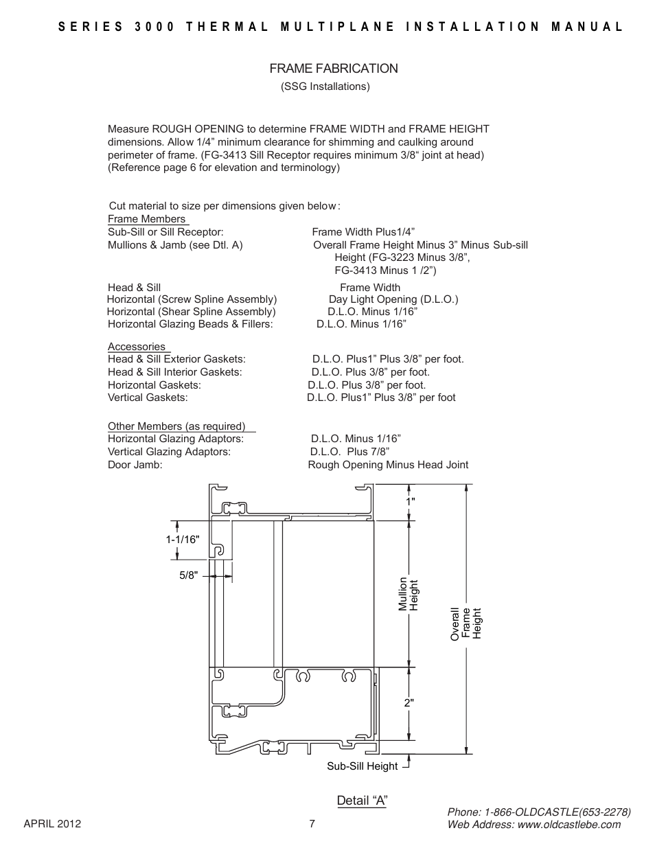 Measuring-cutting-ssg | Oldcastle BuildingEnvelope 3000 Series Thermal MultiPlane User Manual | Page 7 / 55