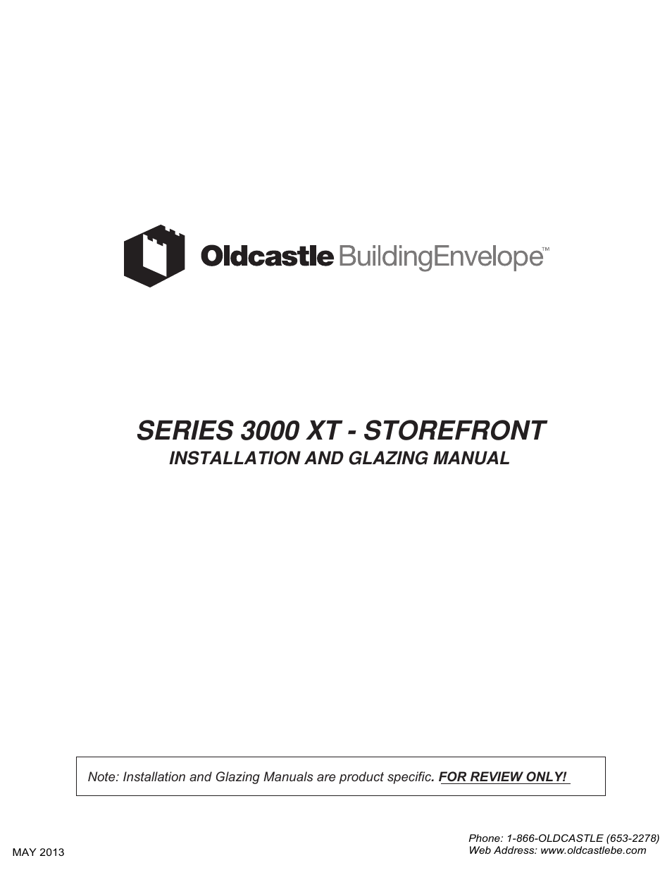 Oldcastle BuildingEnvelope 3000 XT Series User Manual | 25 pages